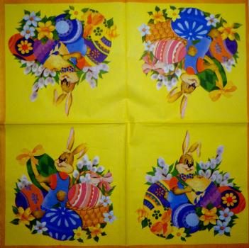184 Hasen: unnatürlich - 3-lagig - 35x35 cm